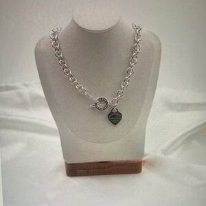 Tiffany & Co. Silver Chain Necklace with Heart Pendant